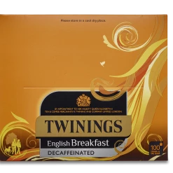Twinings English Breakfast Decaff String And Tag Tea Bags (100x2g)