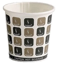 Pennine Mocha Print Take Out Cups 4oz Mocha Print Single Wall Hot Drink Disposable Cups (1000)