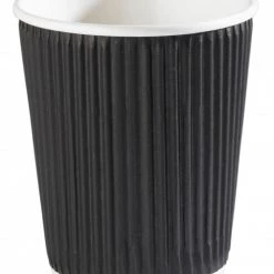 Pennine 8oz Black Ripple Wall Paper Cups (1x500) Black Double Wall Cups