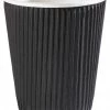 Pennine 12oz Black Ripple Wall Paper Cups (1x500) Black Double Wall Cups