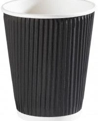 Pennine 12oz Black Ripple Wall Paper Cups (1x500) Black Double Wall Cups