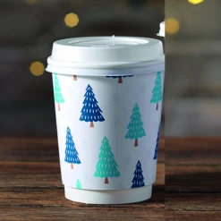 Beyond The Bean Festive Cups 8oz Festive Print Hot Drink Paper Cups (1x500)