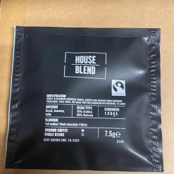 Pennine Tea And Coffee House Blend Coffee Bag - Fairtrade Ground Coffee In A Bag To Brew In The Cup (100x7.5g)