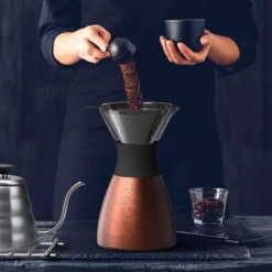 Jaguar Asobu Pour Over Coffee Brewer With Insulated Coffee Flask In Copper