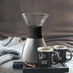 Jaguar Asobu Pour Over Coffee Brewer With Insulated Coffee Flask In Silver