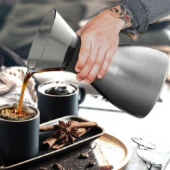 Jaguar Asobu Pour Over Coffee Brewer With Insulated Coffee Flask In Silver